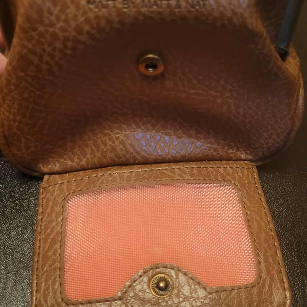 Matt & Nat Vegan Leather Brown Coin Purse with Pink Interior
